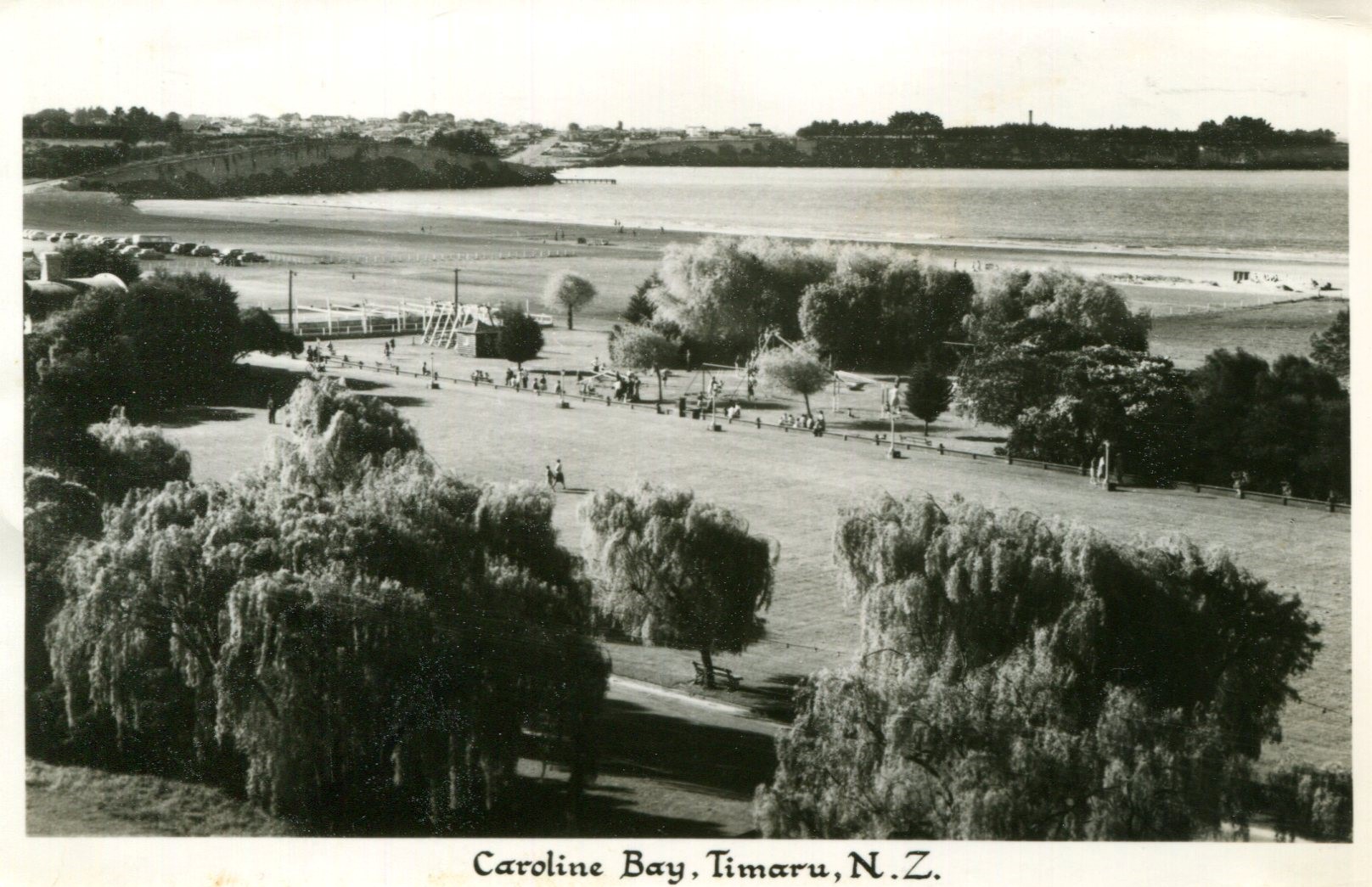 Timaru-Looking down On Caroline Bay